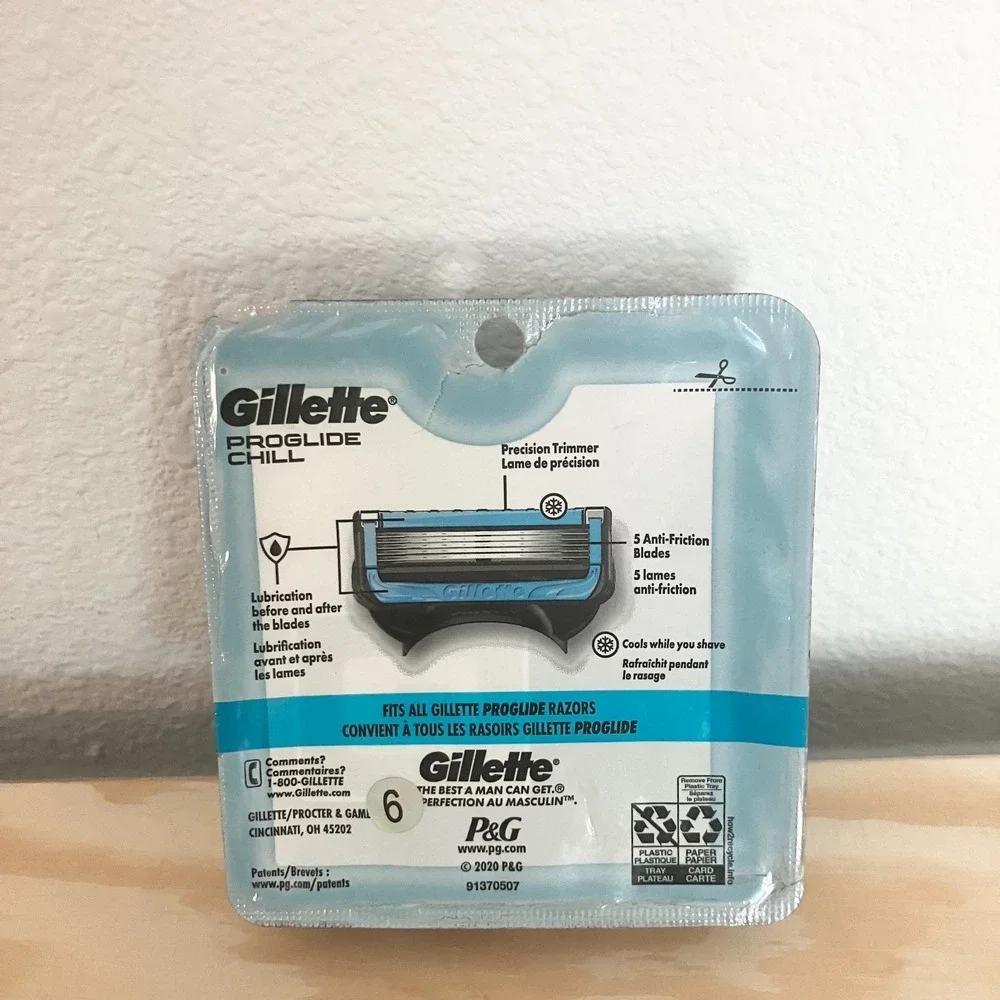 Gillette Proglide Chill Razor Blade Refills 4 Cartridges 1 Pack